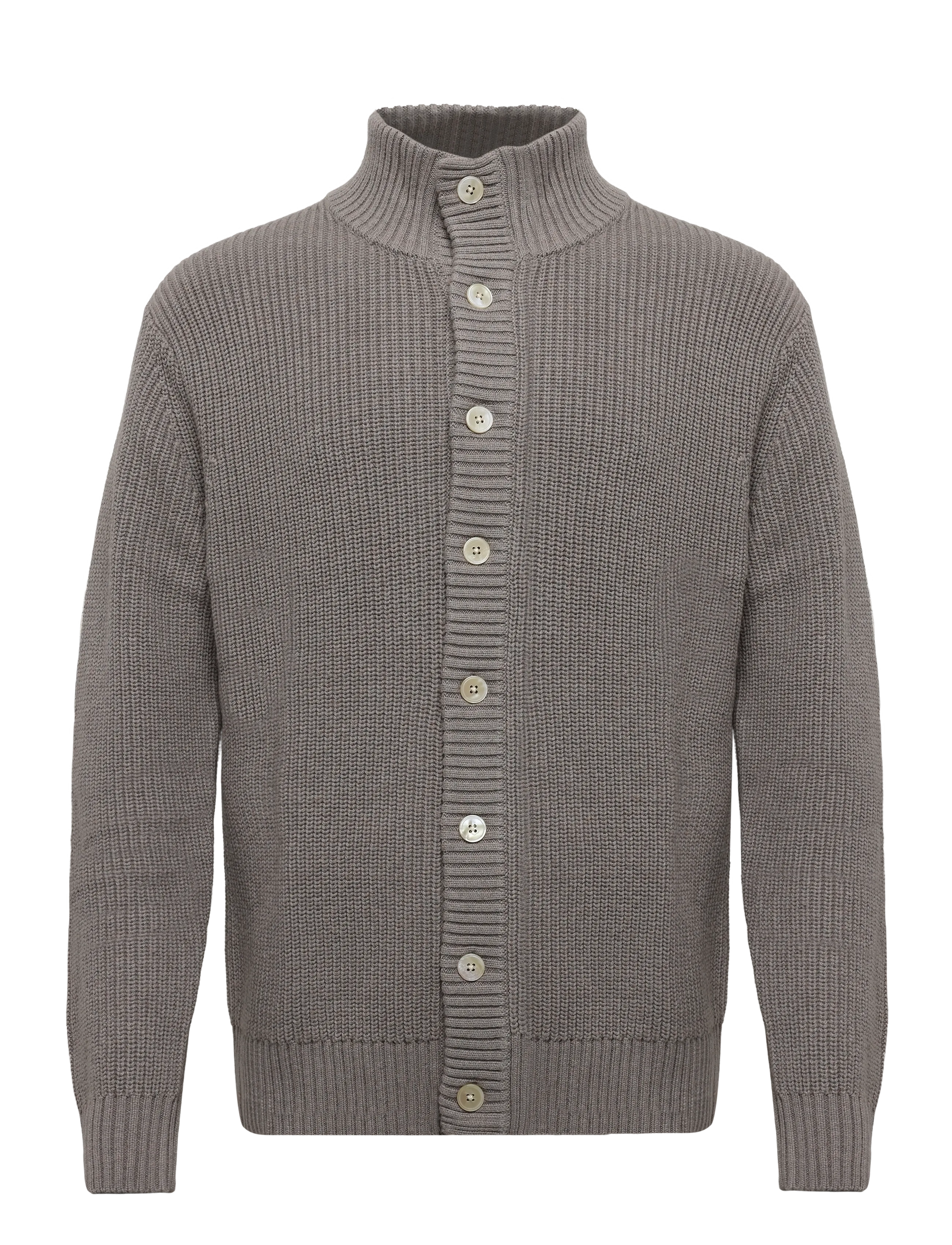 Lindbergh Black 1927: Merino blend button through cardigan - Strickmode - LT SAND MEL / beige