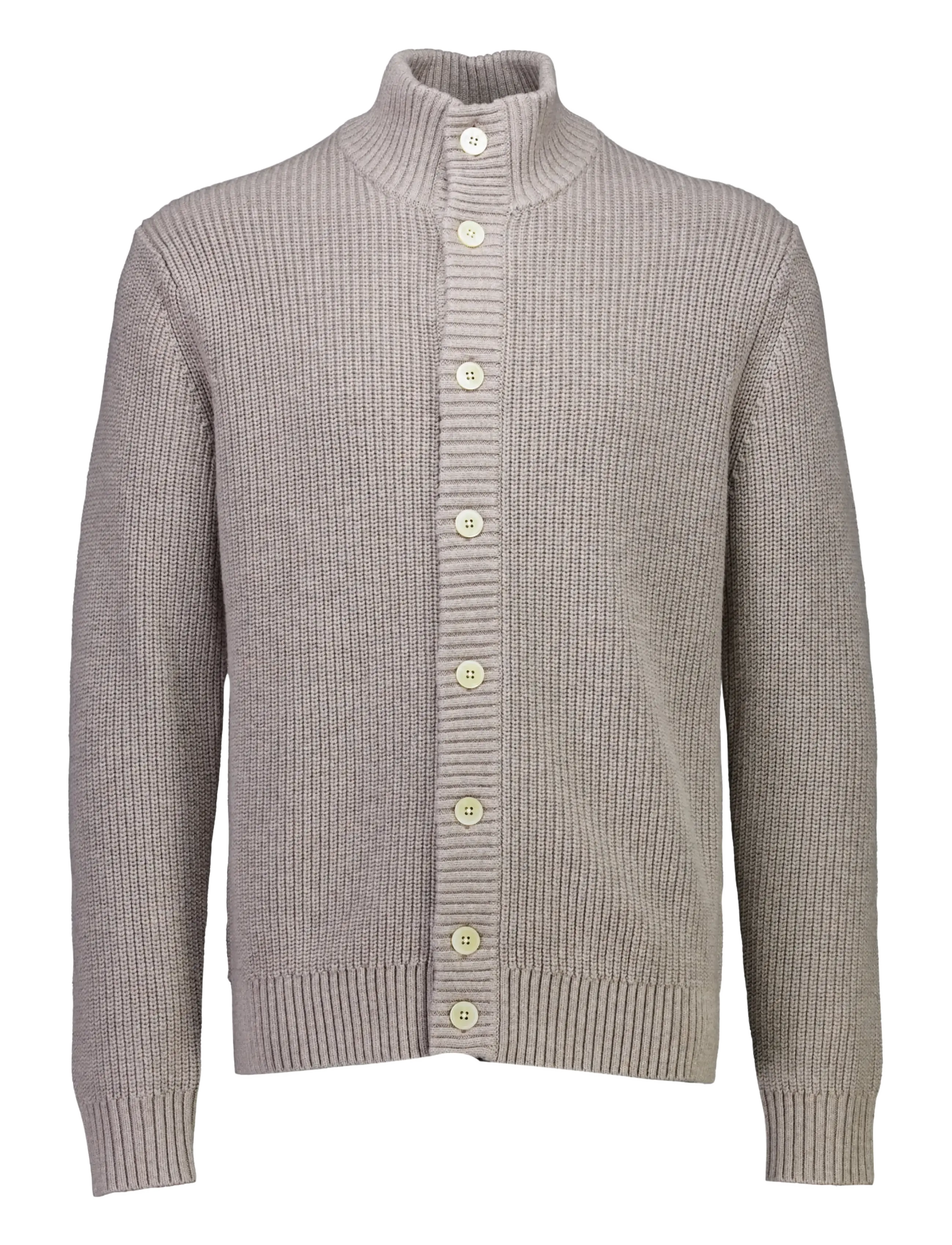 Lindbergh Black 1927: Merino blend button through cardigan - Stickat - LT SAND MEL / beige