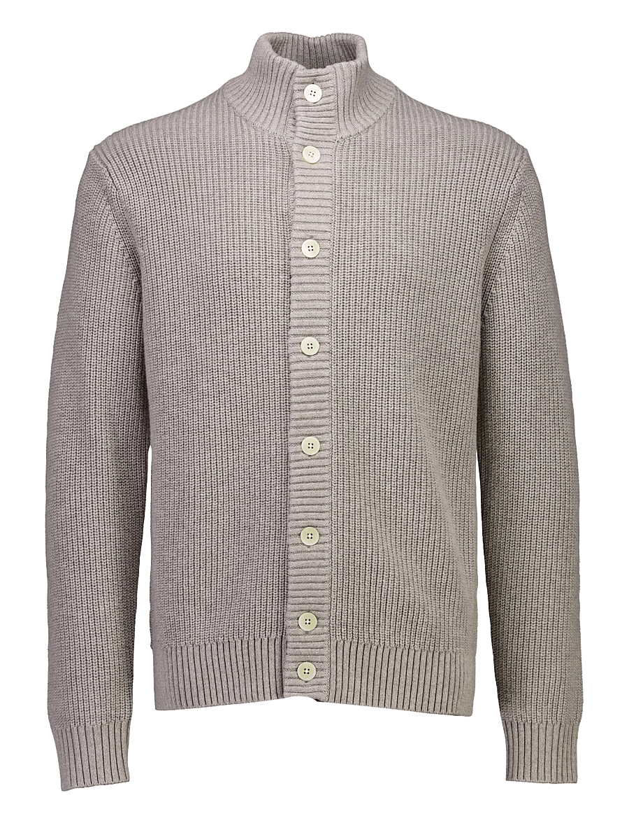 Lindbergh Black - 1927: Merino blend button through cardigan - koftor - lt sand mel - 0
