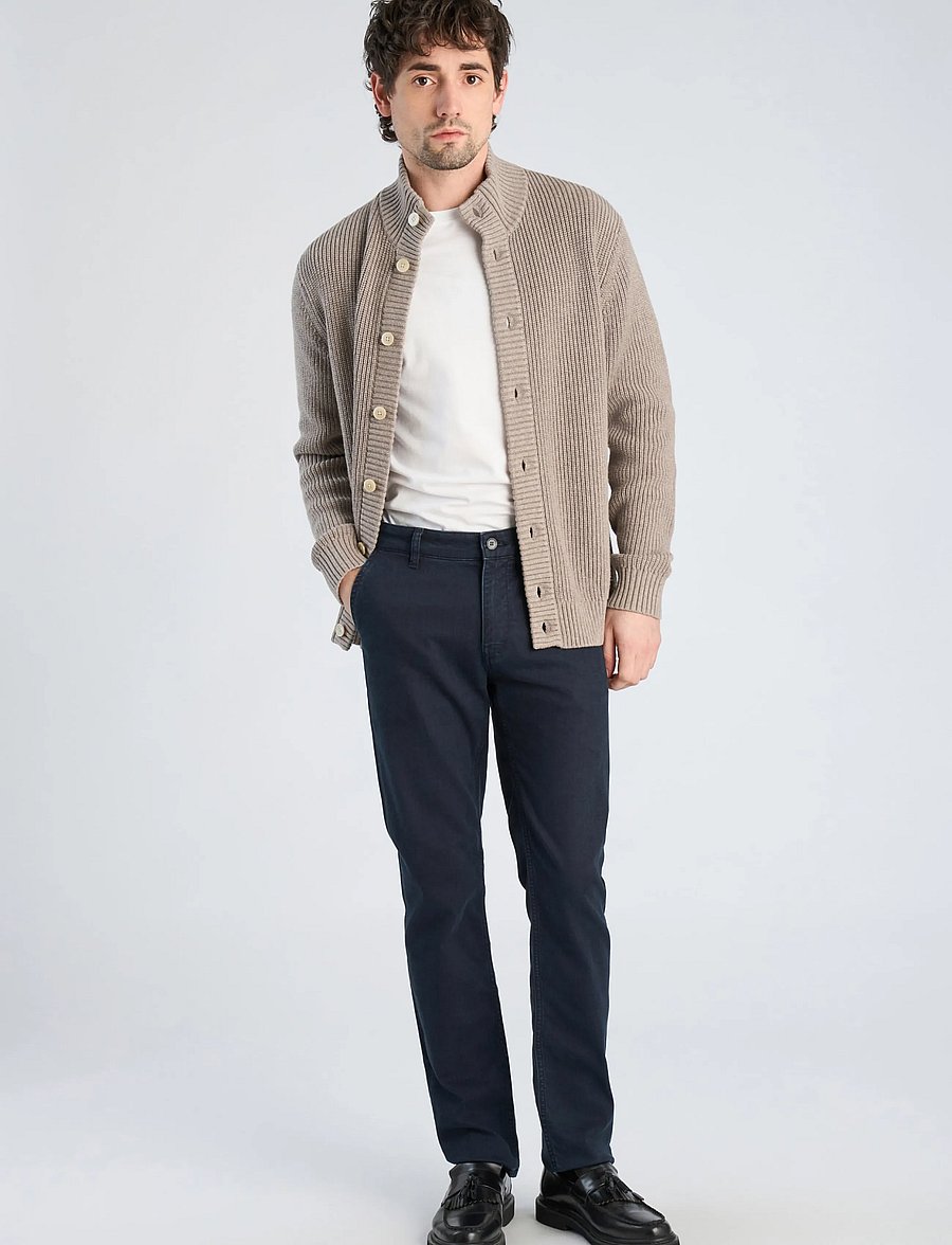 Lindbergh Black - 1927: Merino blend button through cardigan - strickjacken - lt sand mel - 0