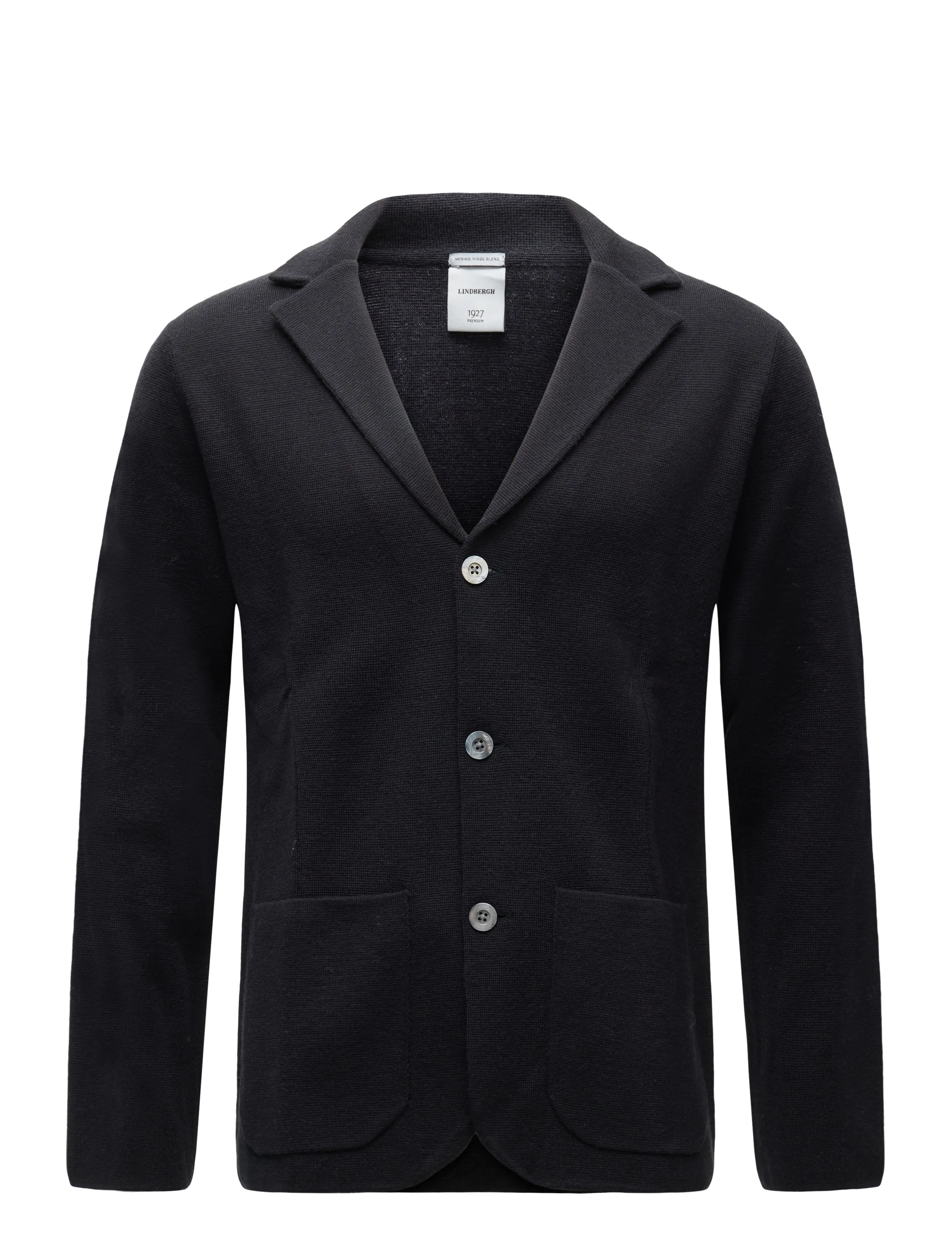 Lindbergh Black 1927: Merino blend knitted blazer - Costumes & Blazers - DK NAVY / navy