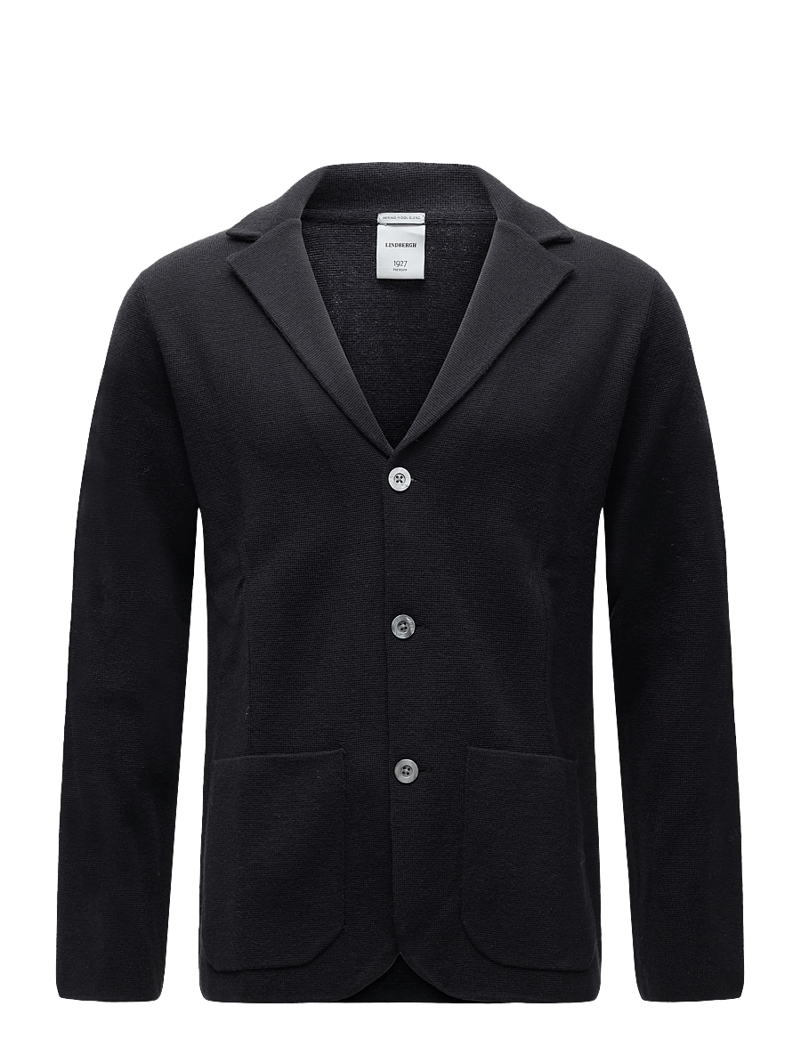 Lindbergh Black - 1927: Merino blend knitted blazer - einreiher - dk navy - 0