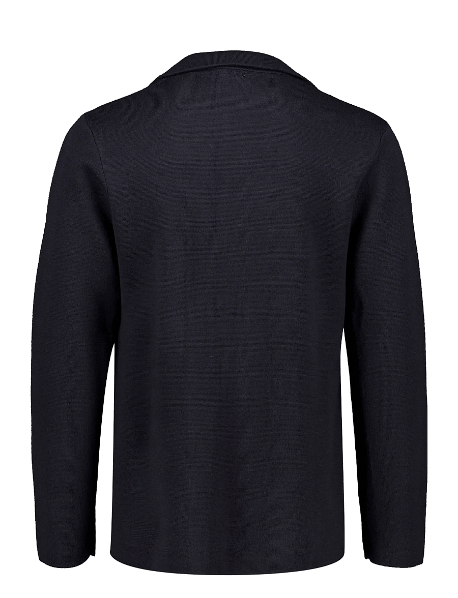 Lindbergh Black - 1927: Merino blend knitted blazer - enkeltradede blazere - dk navy - 1