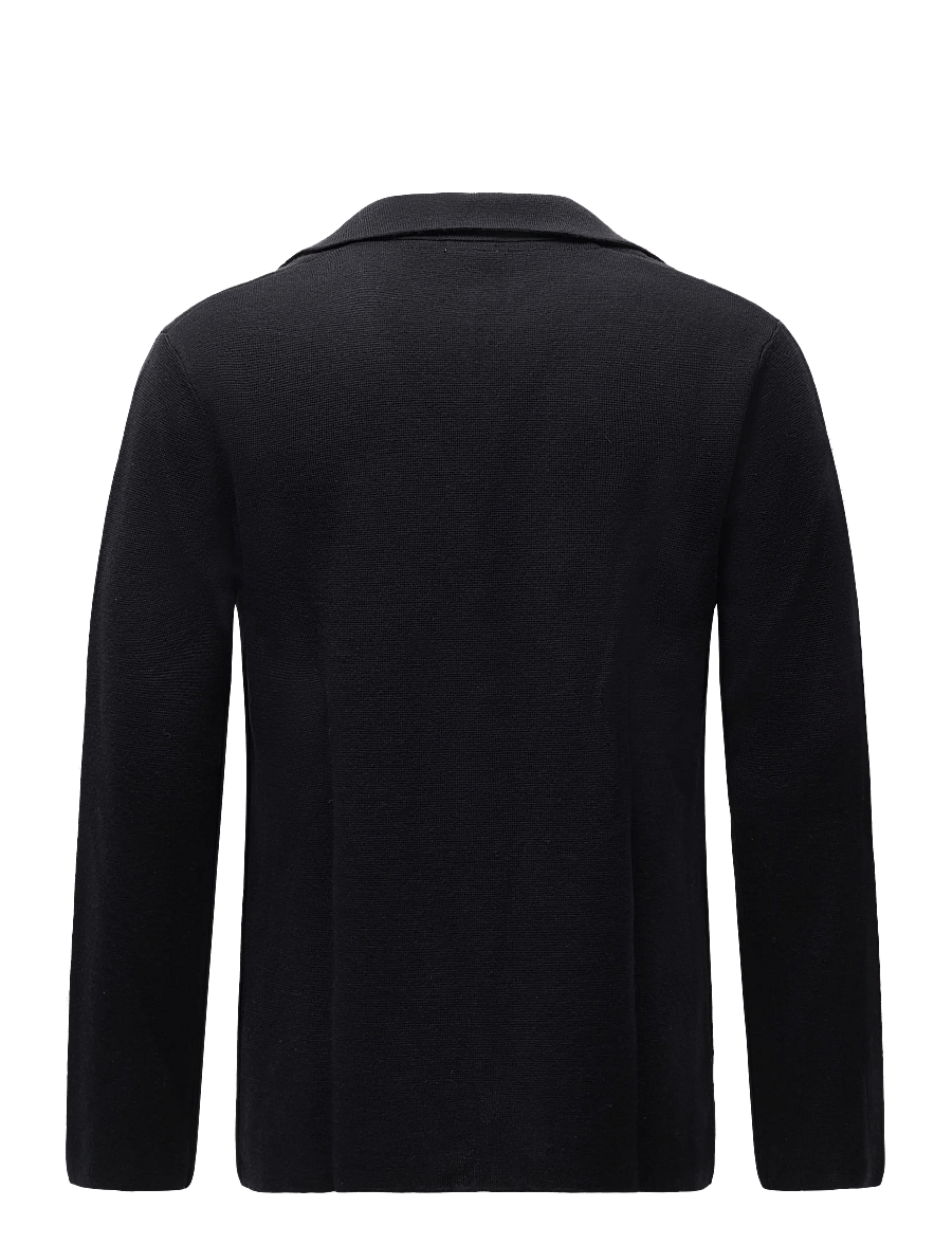Lindbergh Black - 1927: Merino blend knitted blazer - einreiher - dk navy - 1