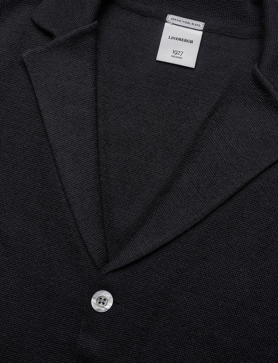 Lindbergh Black - 1927: Merino blend knitted blazer - einreiher - dk navy - 2