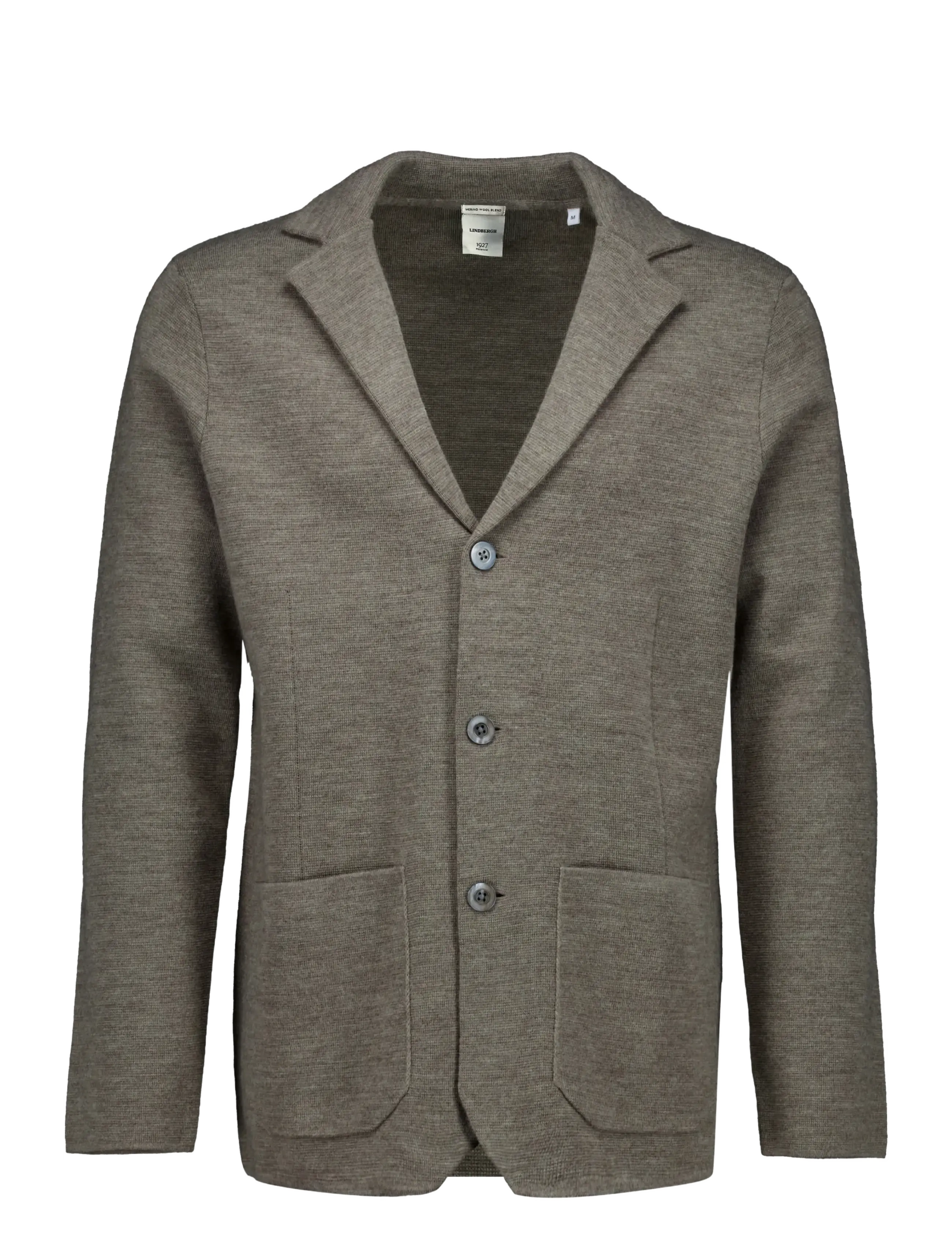 Lindbergh Black 1927: Merino blend knitted blazer - Sakkos - LT SAND MEL / beige