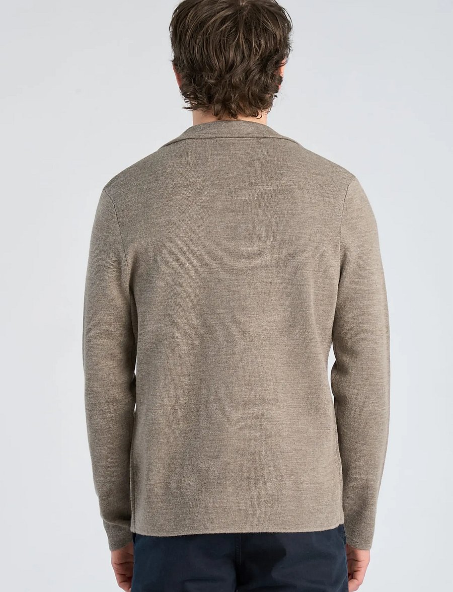 Lindbergh Black - 1927: Merino blend knitted blazer - einreiher - lt sand mel - 4