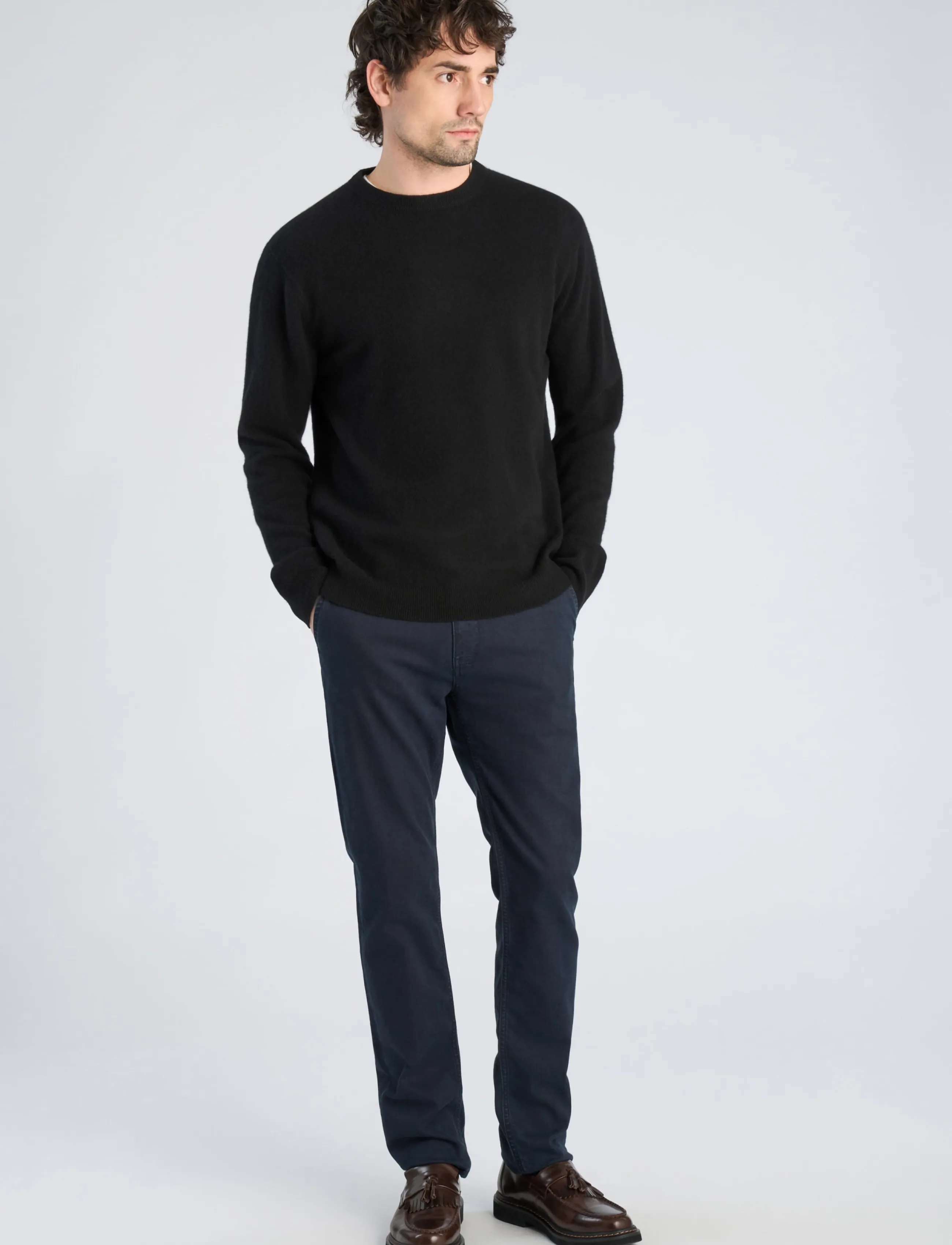 Lindbergh Black - 1927: Wool cashmere blend knit - rund hals - black - 0