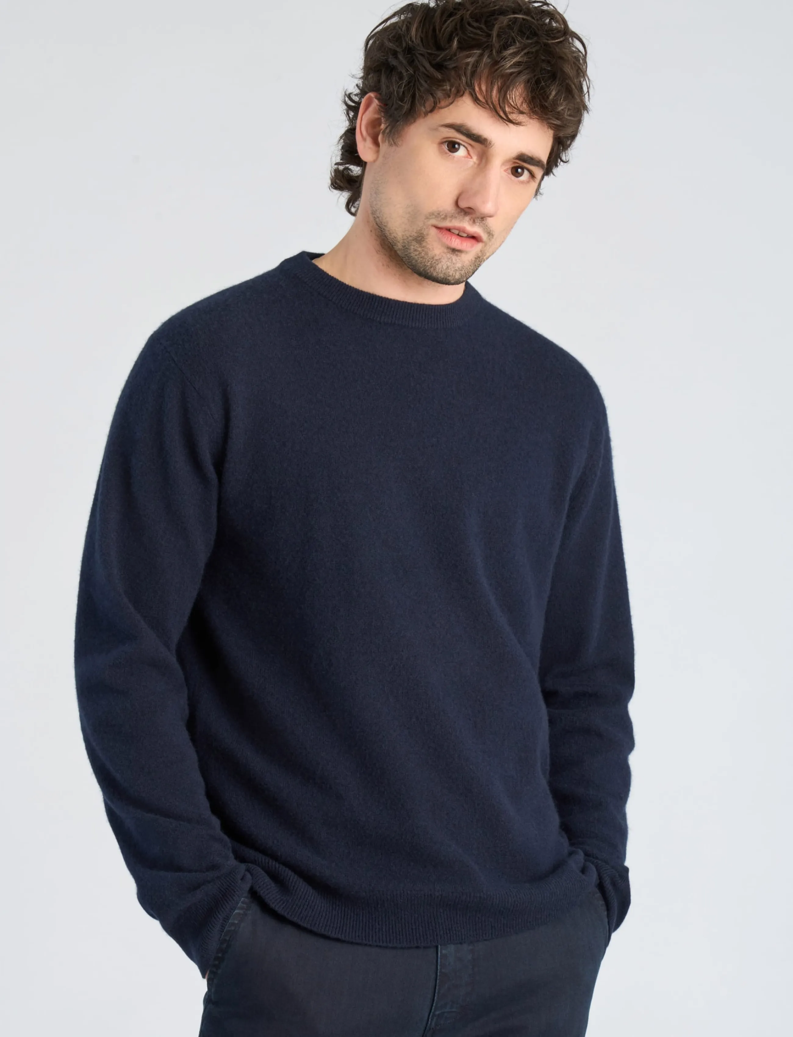 Lindbergh Black - 1927: Wool cashmere blend knit - rundhals - navy - 3
