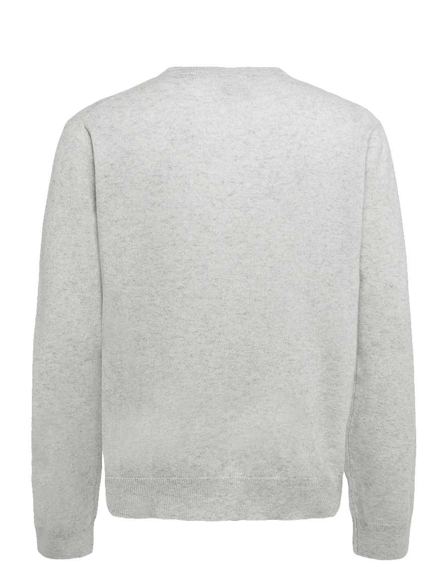 Lindbergh Black - 1927: Wool cashmere blend knit - round necks - off white mel - 2