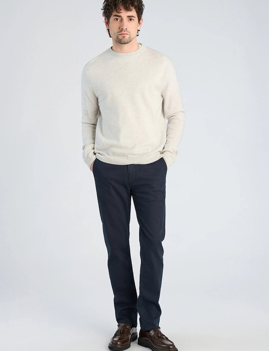 Lindbergh Black - 1927: Wool cashmere blend knit - round necks - off white mel - 0