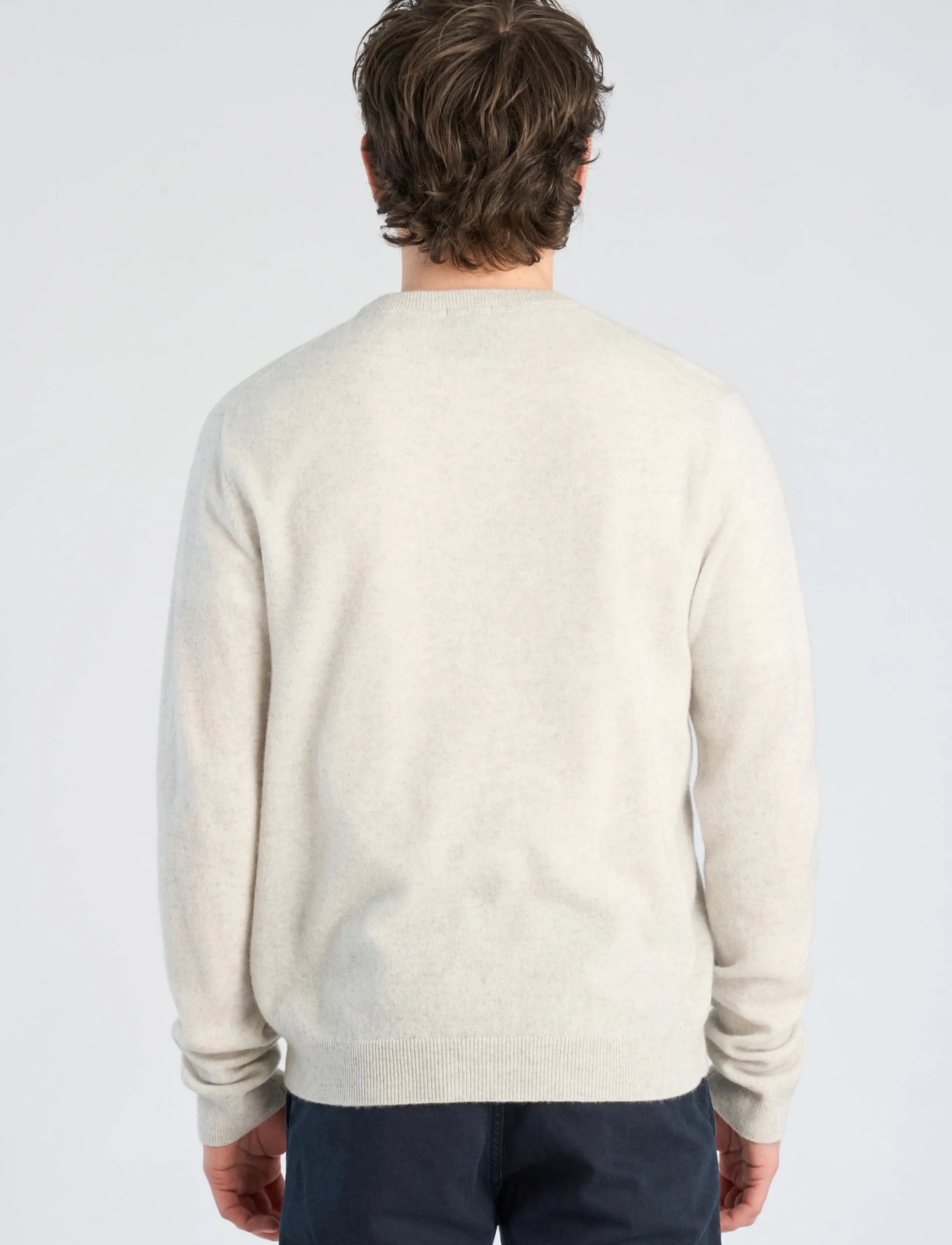 Lindbergh Black - 1927: Wool cashmere blend knit - round necks - off white mel - 4