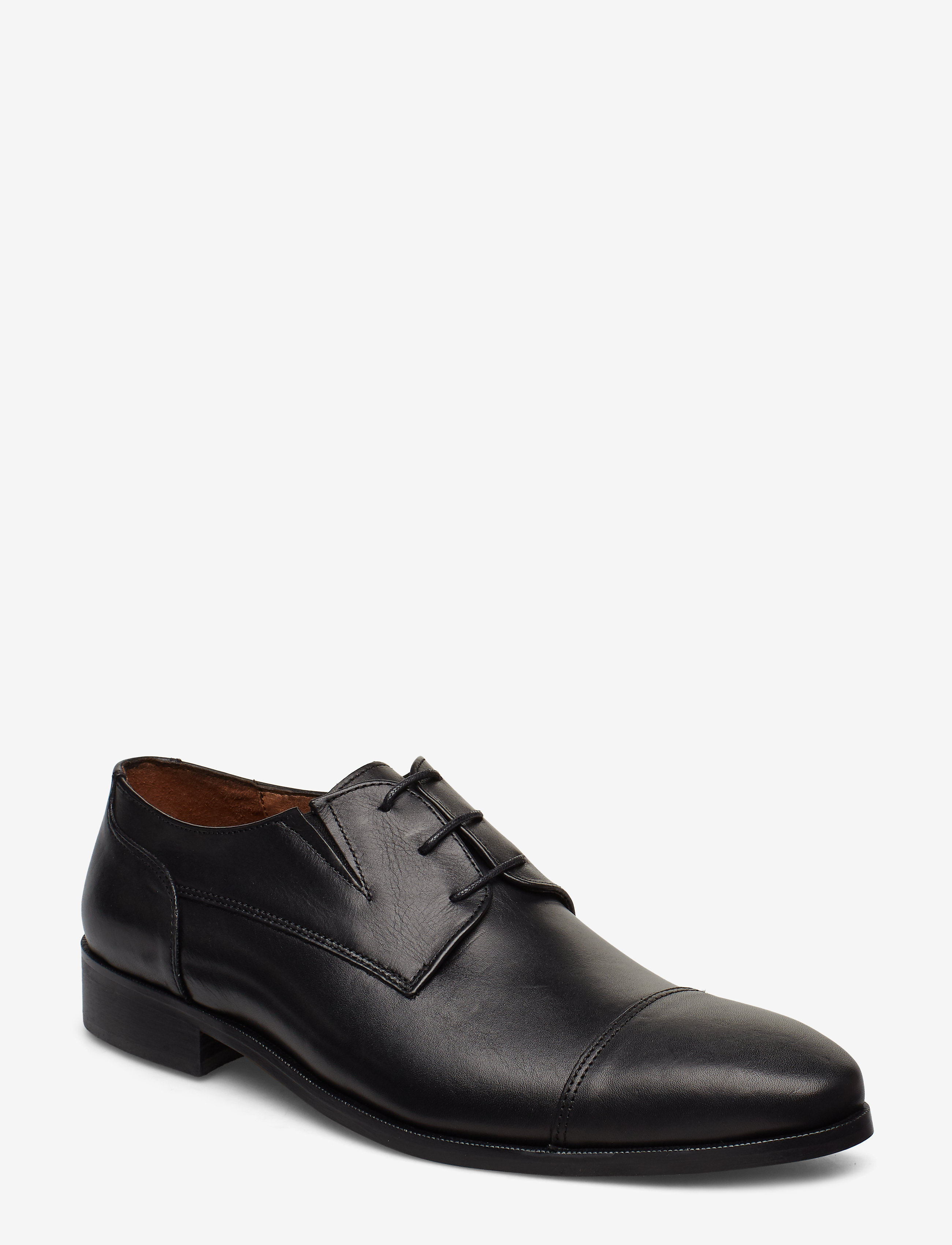Lindbergh Black Classic leather shoe - Business sko - BLACK / black