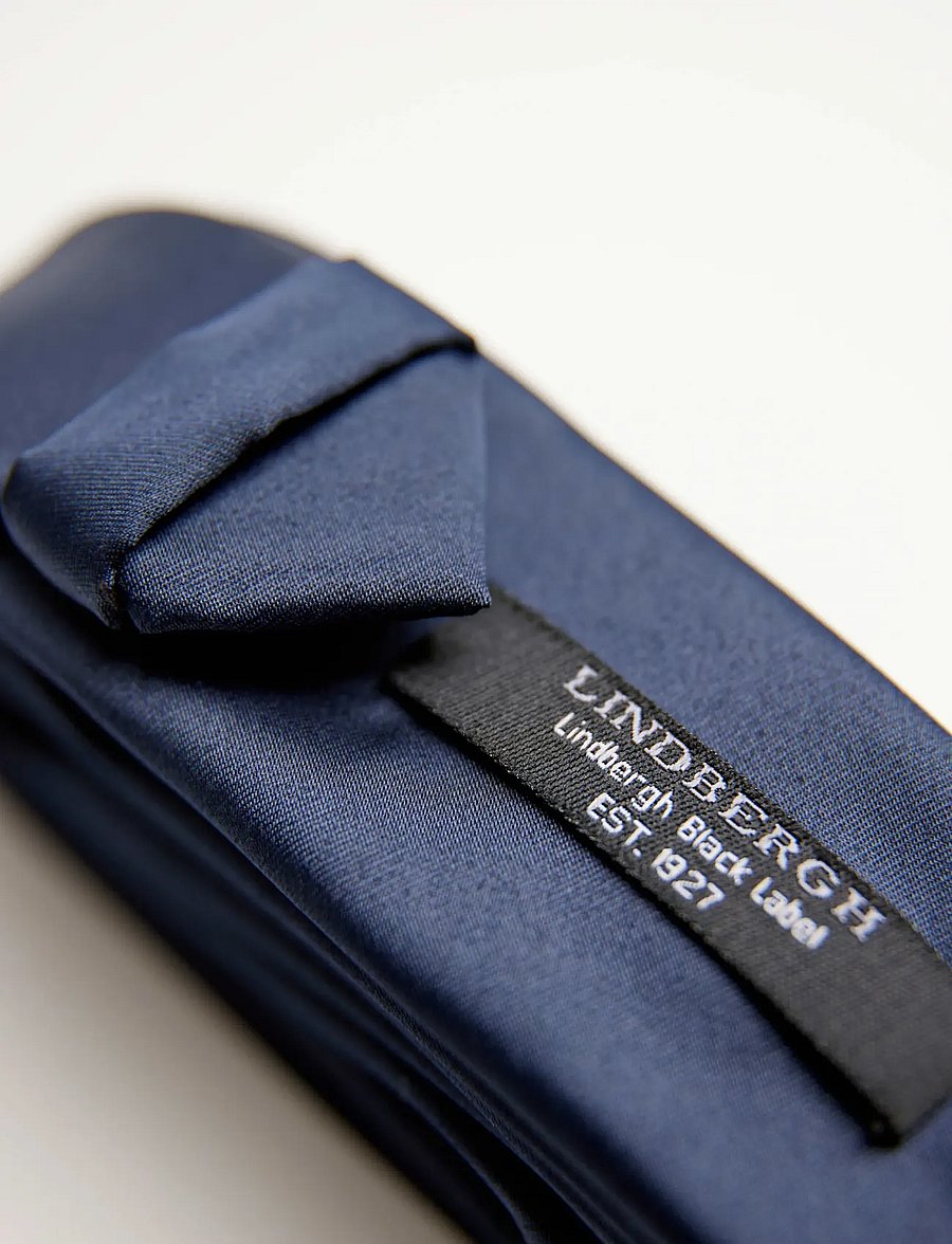 Lindbergh Black - Polyester tie 5 cm - ties - navy - 1