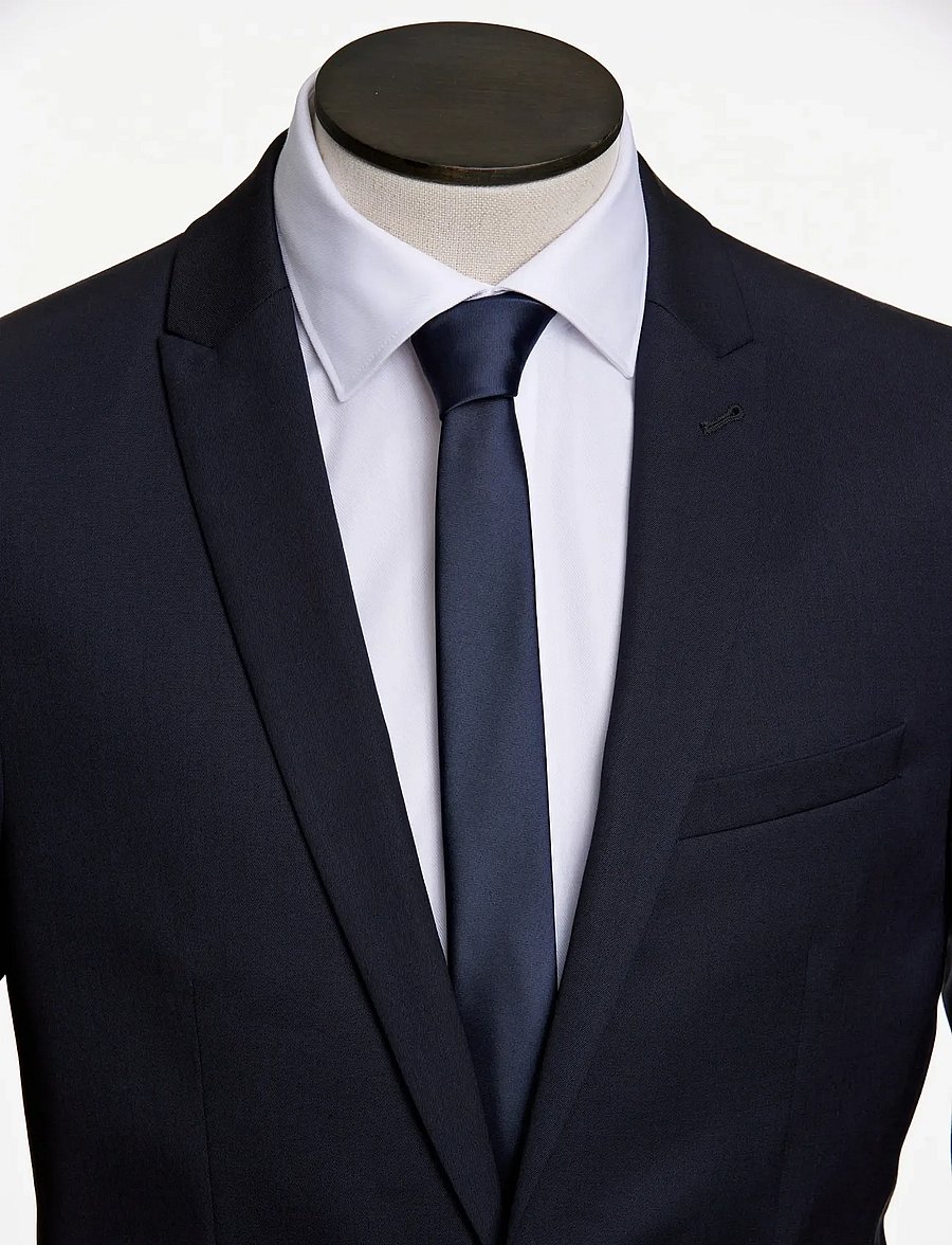 Lindbergh Black - Polyester tie 5 cm - ties - navy - 2