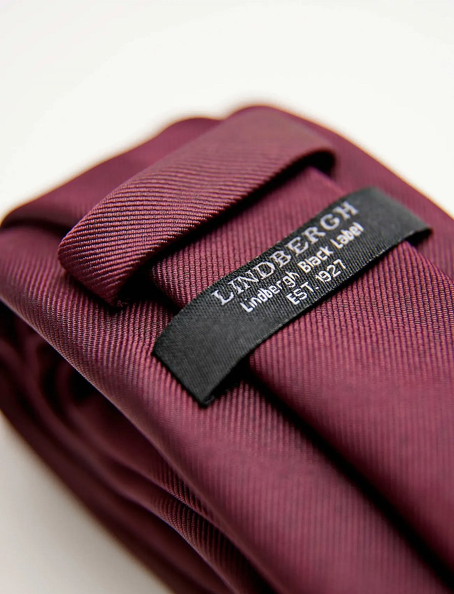 Lindbergh Black - Polyester tie 7 cm - krawatten - bordeaux - 2