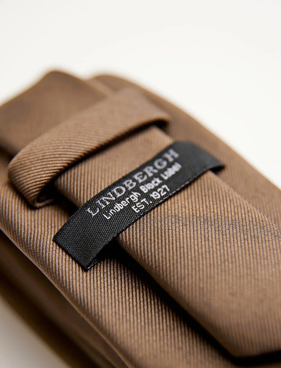 Lindbergh Black - Polyester tie 7 cm - krawatten - camel - 1