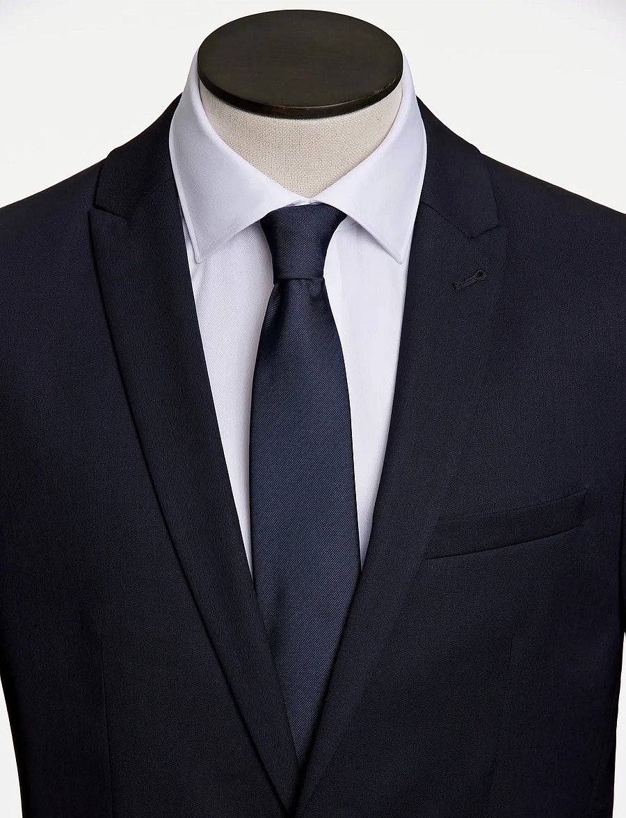 Lindbergh Black - Polyester tie 7 cm - slipsar - navy - 2