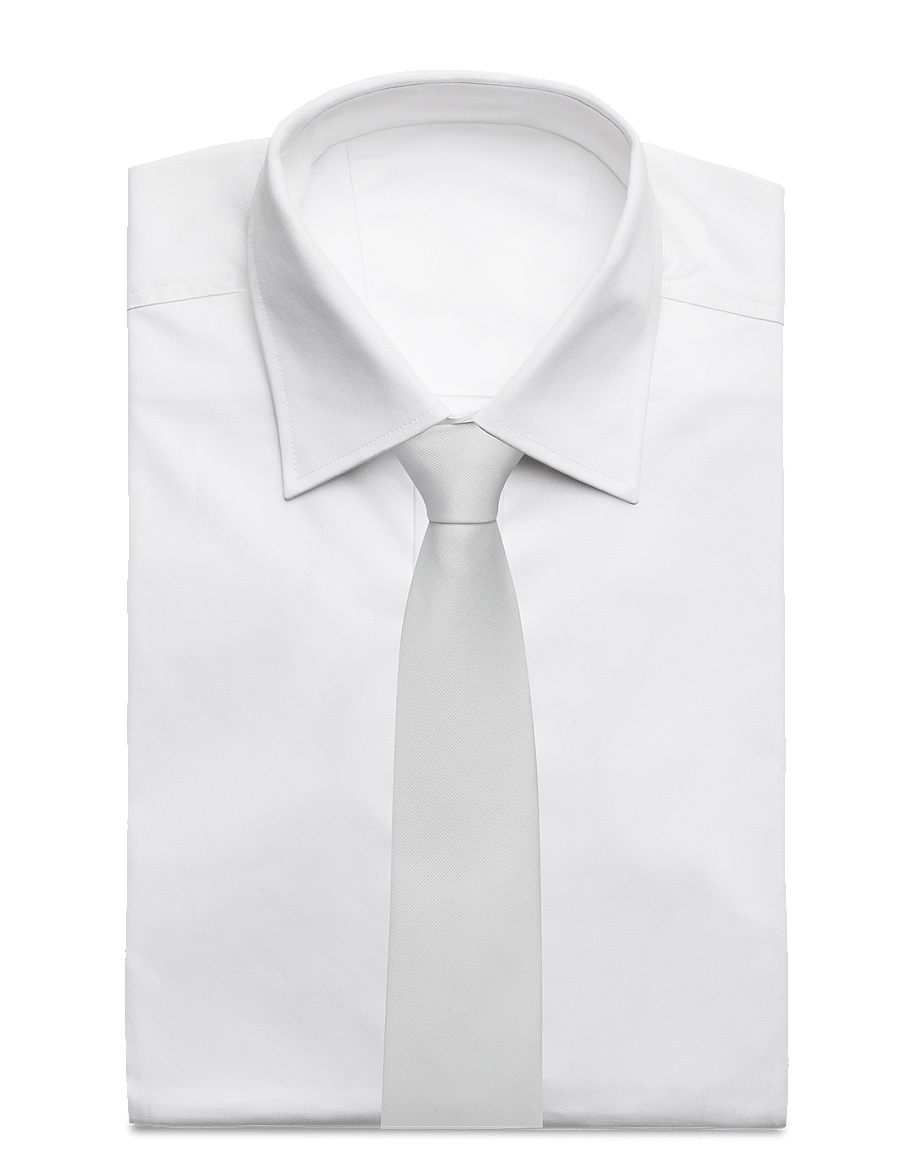Lindbergh Black - Polyester tie 7 cm - krawatten - white - 1