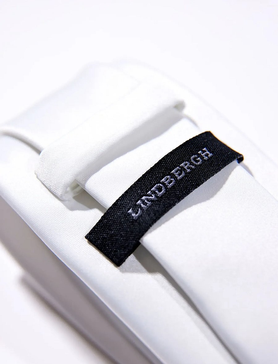 Lindbergh Black - Polyester tie 7 cm - slips - white - 2