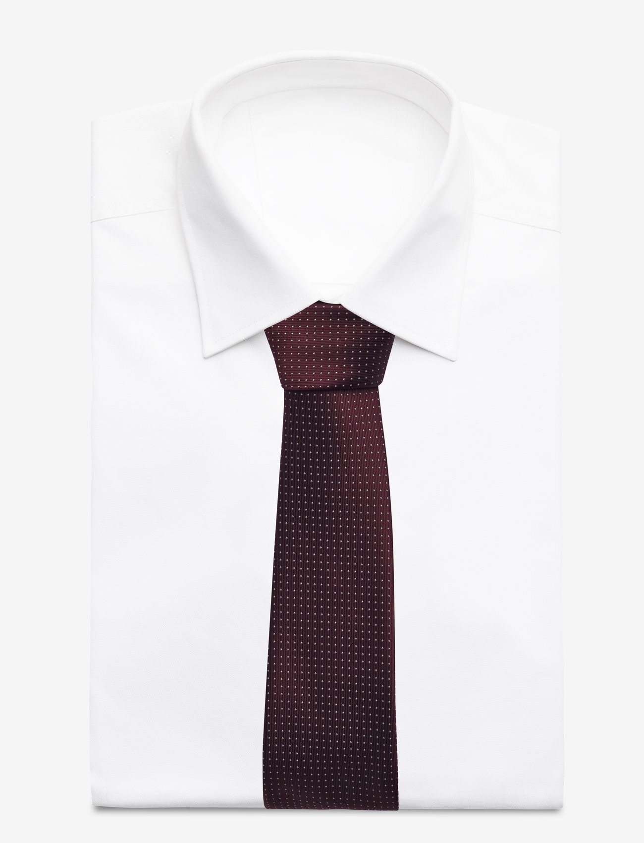 Lindbergh Black - Polyester tie with dots 7 cm - die niedrigsten preise - bordeaux - 1