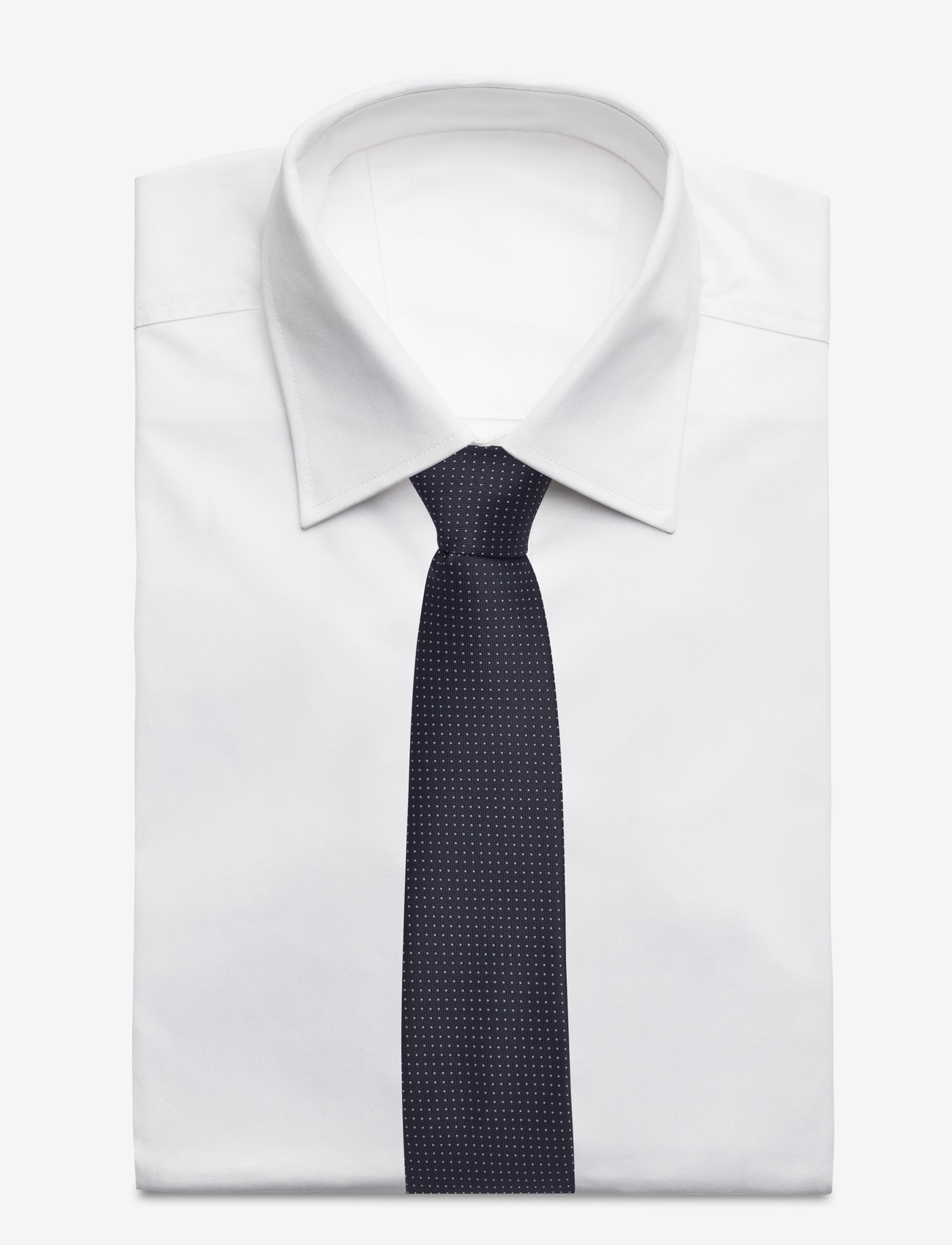Lindbergh Black - Polyester tie with dots 7 cm - slipsar - navy - 1