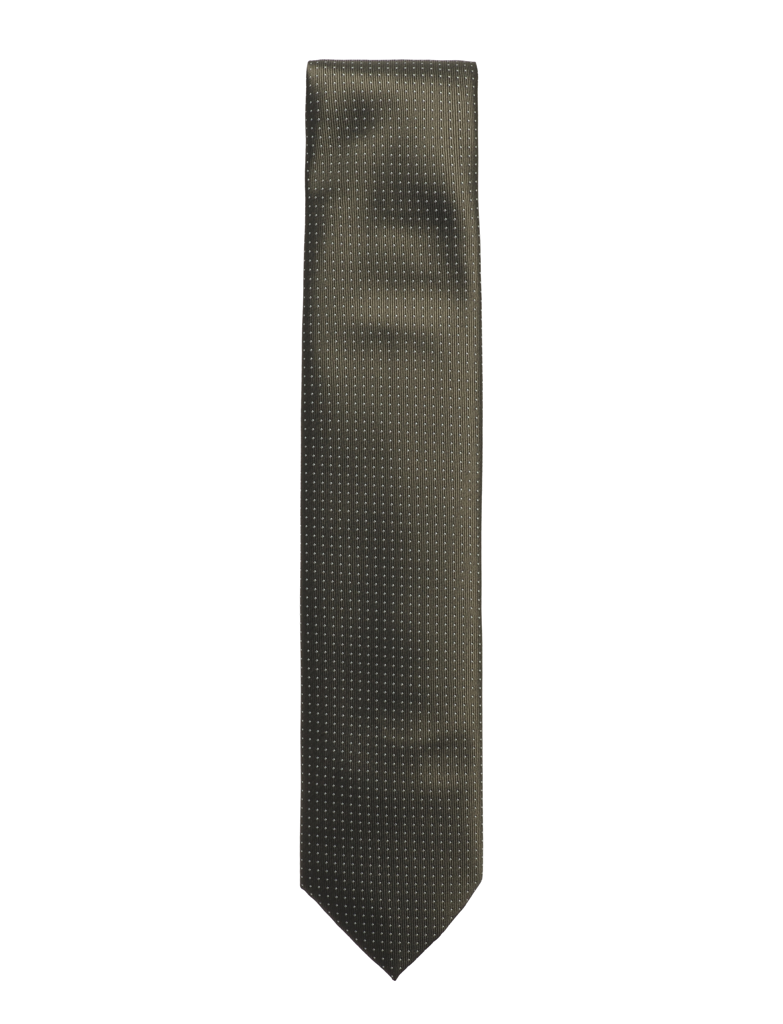 Lindbergh Black Polyester Tie With Dots 7 Cmpolyester Cm, One Size, Accessories, Khakigrün - Ties, Männerswear
