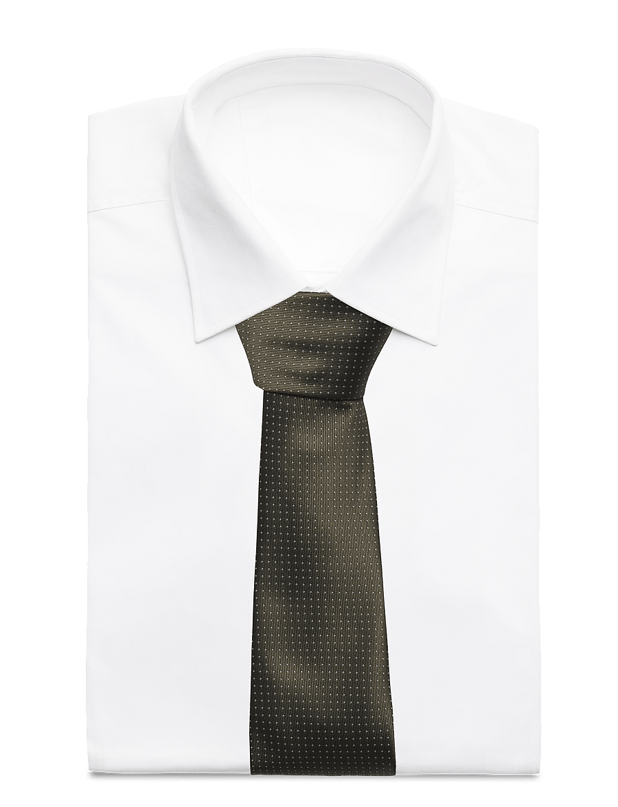 Lindbergh Black - Polyester tie with dots 7 cmPolyester tie with dots 7 cm - slips - olive - 1