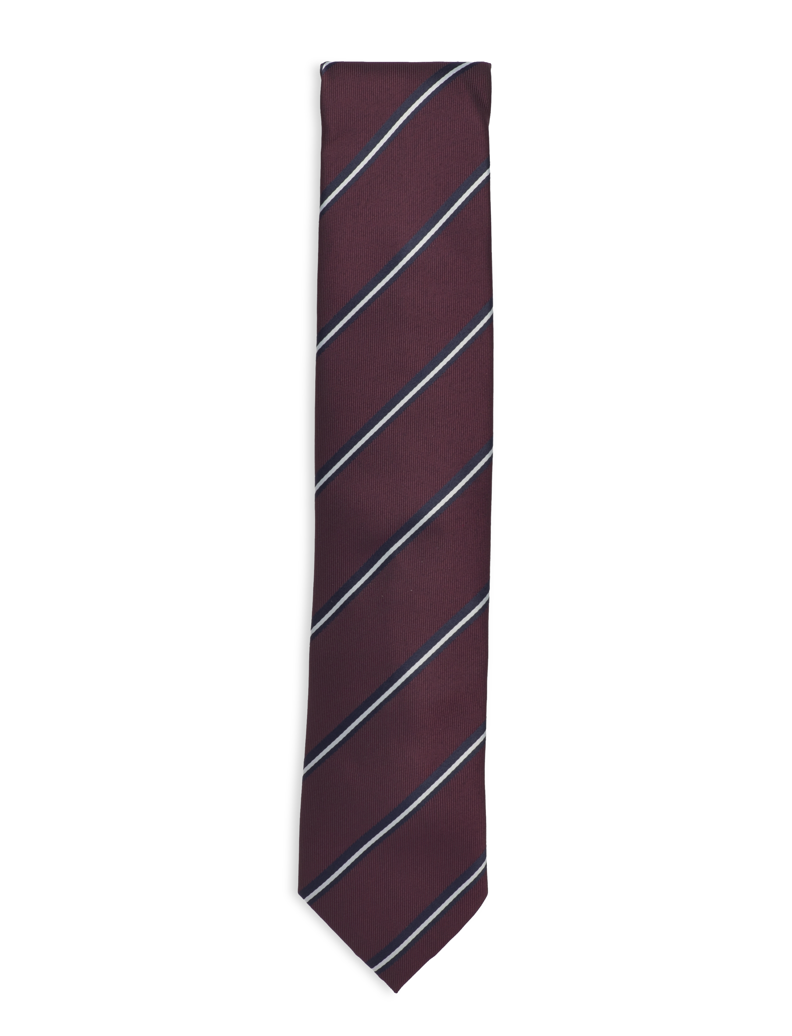 Lindbergh Black Polyester Tie With Stripe 7 Cmpolyester Cm, One Size, Accessories, Burgunderrot - Ties, Männerswear