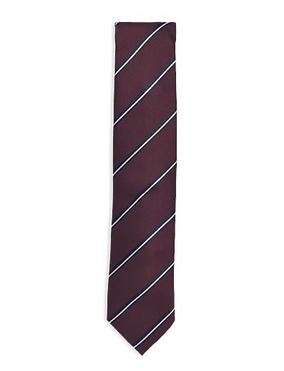 Polyester Tie With Stripe 7 Cmpolyester Tie With Stripe 7 Cm - Slips