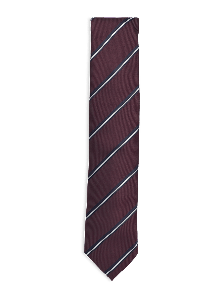 Lindbergh Black - Polyester tie with stripe 7 cmPolyester tie with stripe 7 cm - lipsud - bordeaux - 0