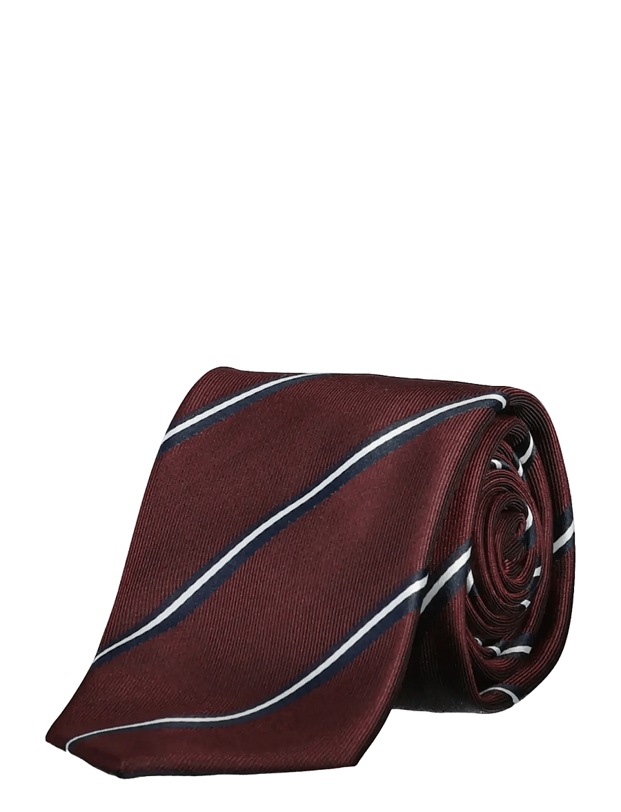 Lindbergh Black - Polyester tie with stripe 7 cmPolyester tie with stripe 7 cm - krawatten - bordeaux - 0