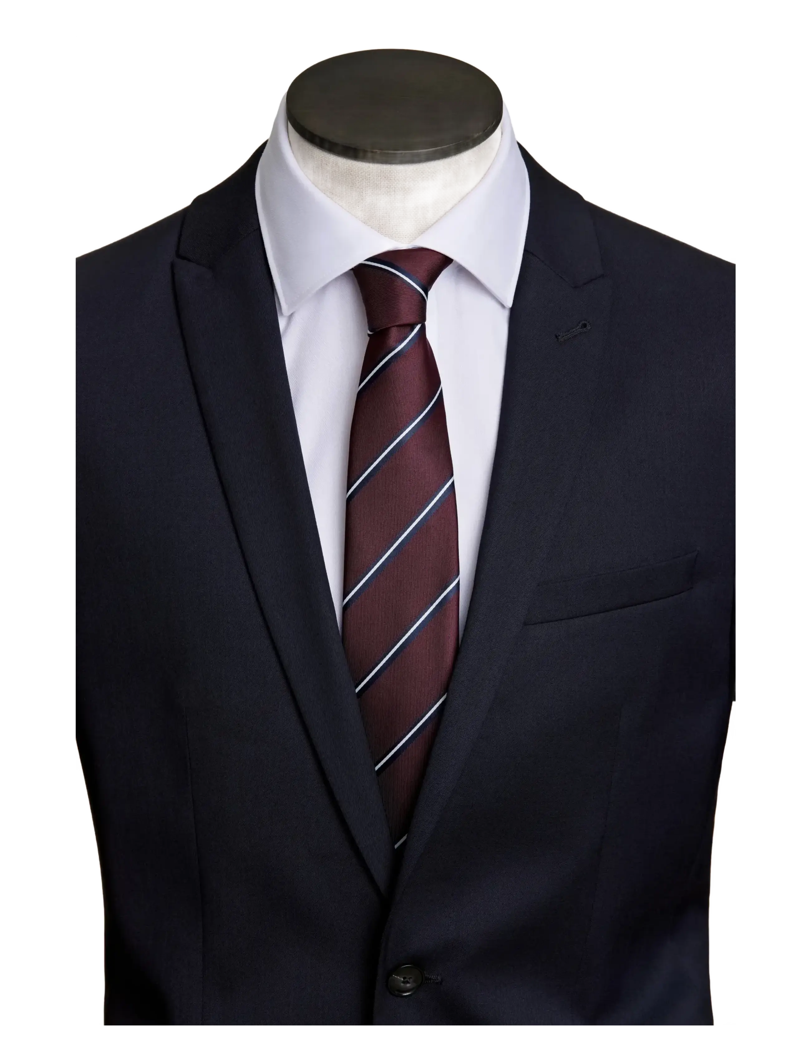 Lindbergh Black - Polyester tie with stripe 7 cmPolyester tie with stripe 7 cm - krawatten - bordeaux - 1