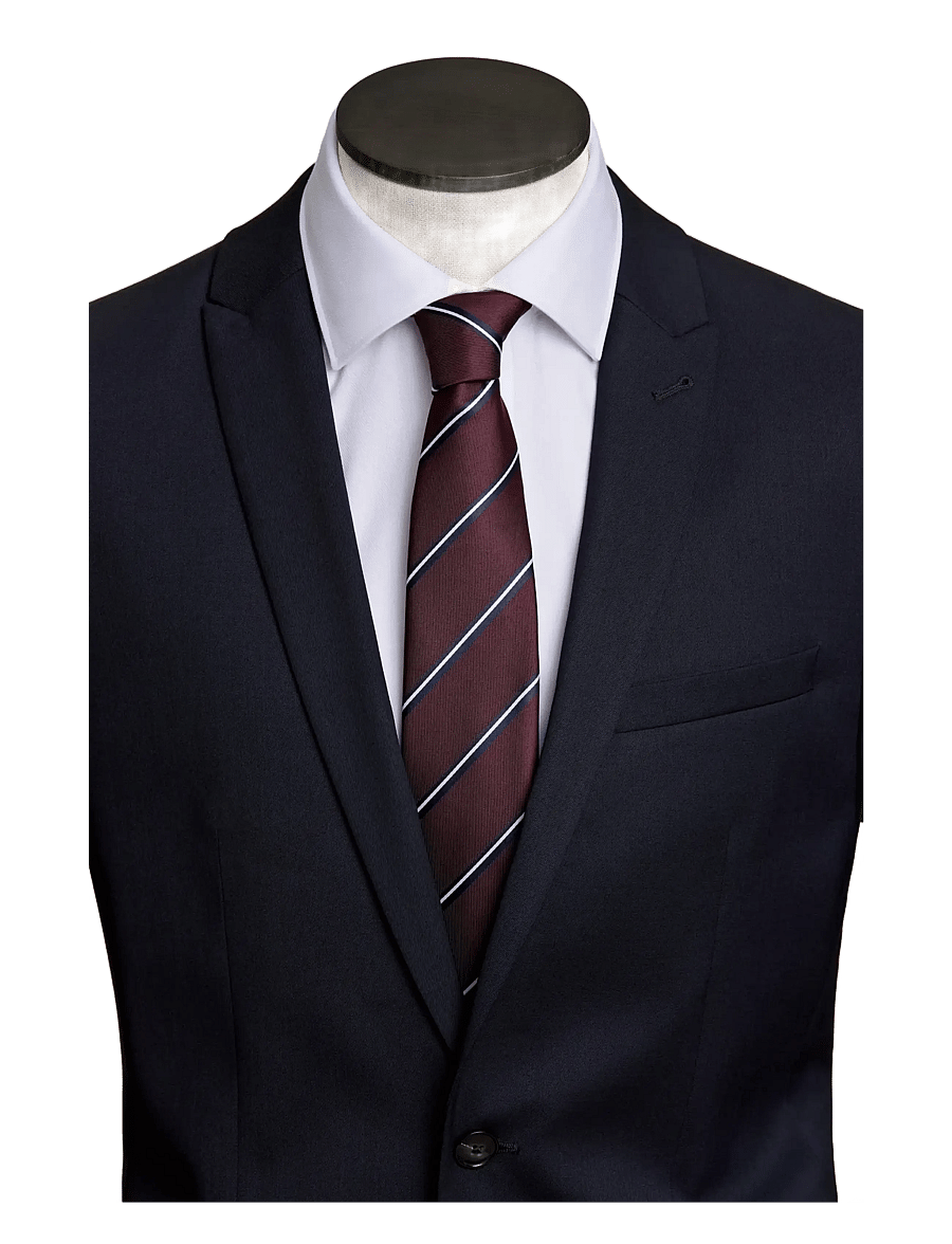 Lindbergh Black - Polyester tie with stripe 7 cmPolyester tie with stripe 7 cm - krawatten - bordeaux - 1