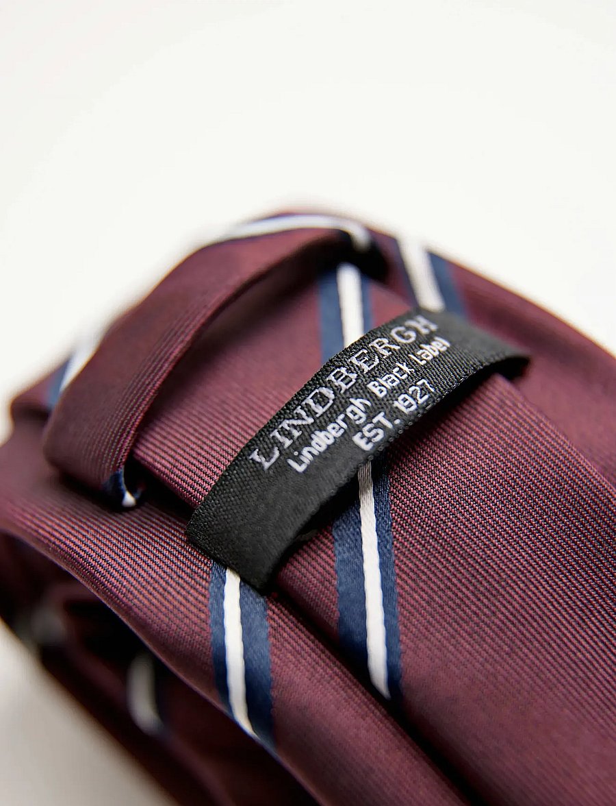 Lindbergh Black - Polyester tie with stripe 7 cmPolyester tie with stripe 7 cm - krawatten - bordeaux - 2