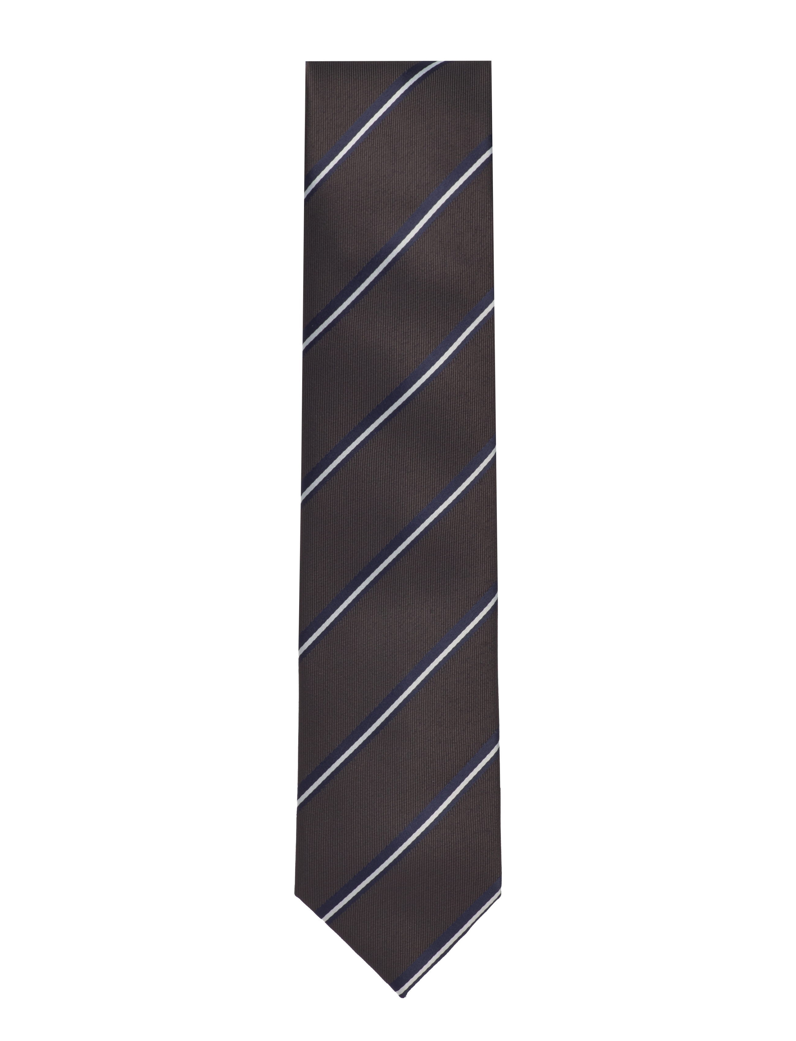 Lindbergh Black Polyester Tie With Stripe 7 Cmpolyester Cm, One Size, Accessories, Braun - Ties, Männerswear