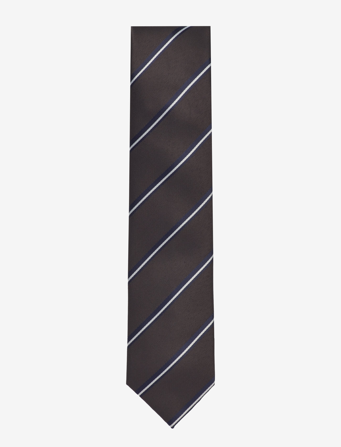 Lindbergh Black - Polyester tie with stripe 7 cmPolyester tie with stripe 7 cm - krawatten - mocca - 0