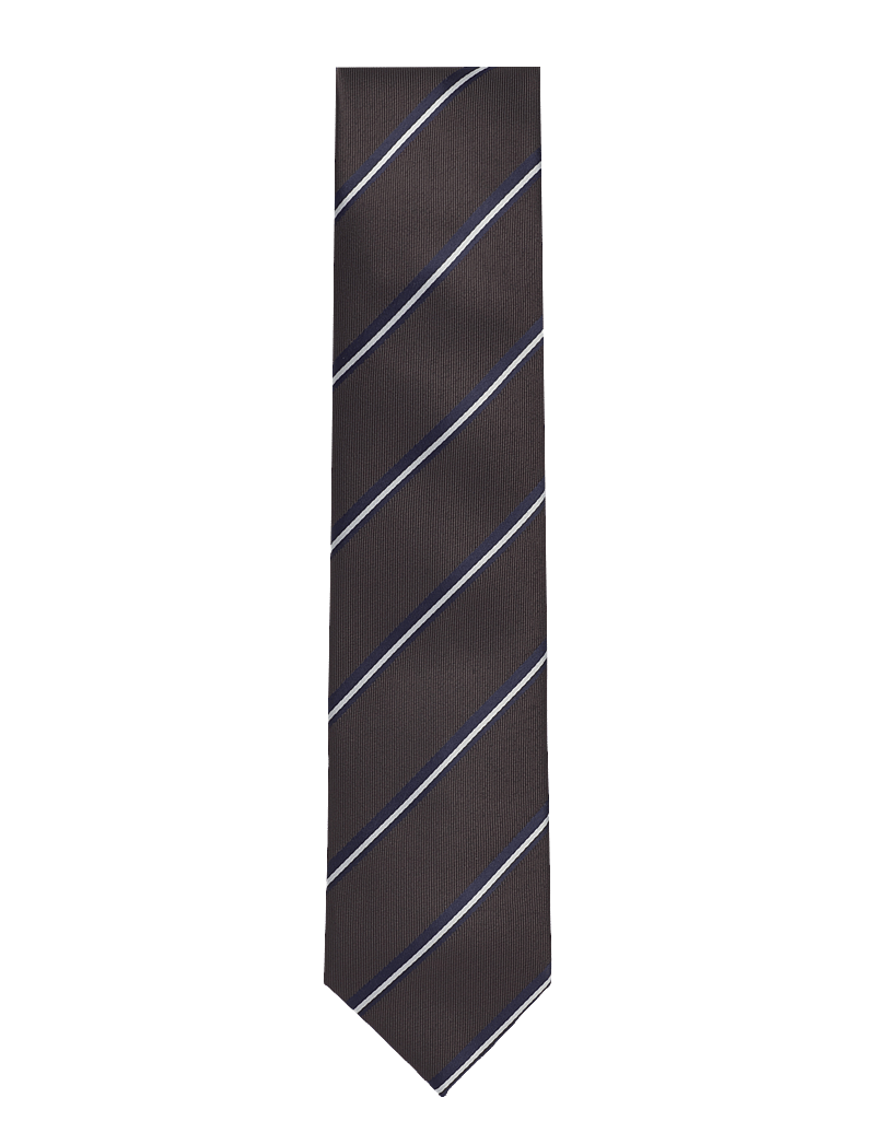 Lindbergh Black - Polyester tie with stripe 7 cmPolyester tie with stripe 7 cm - krawatten - mocca - 0
