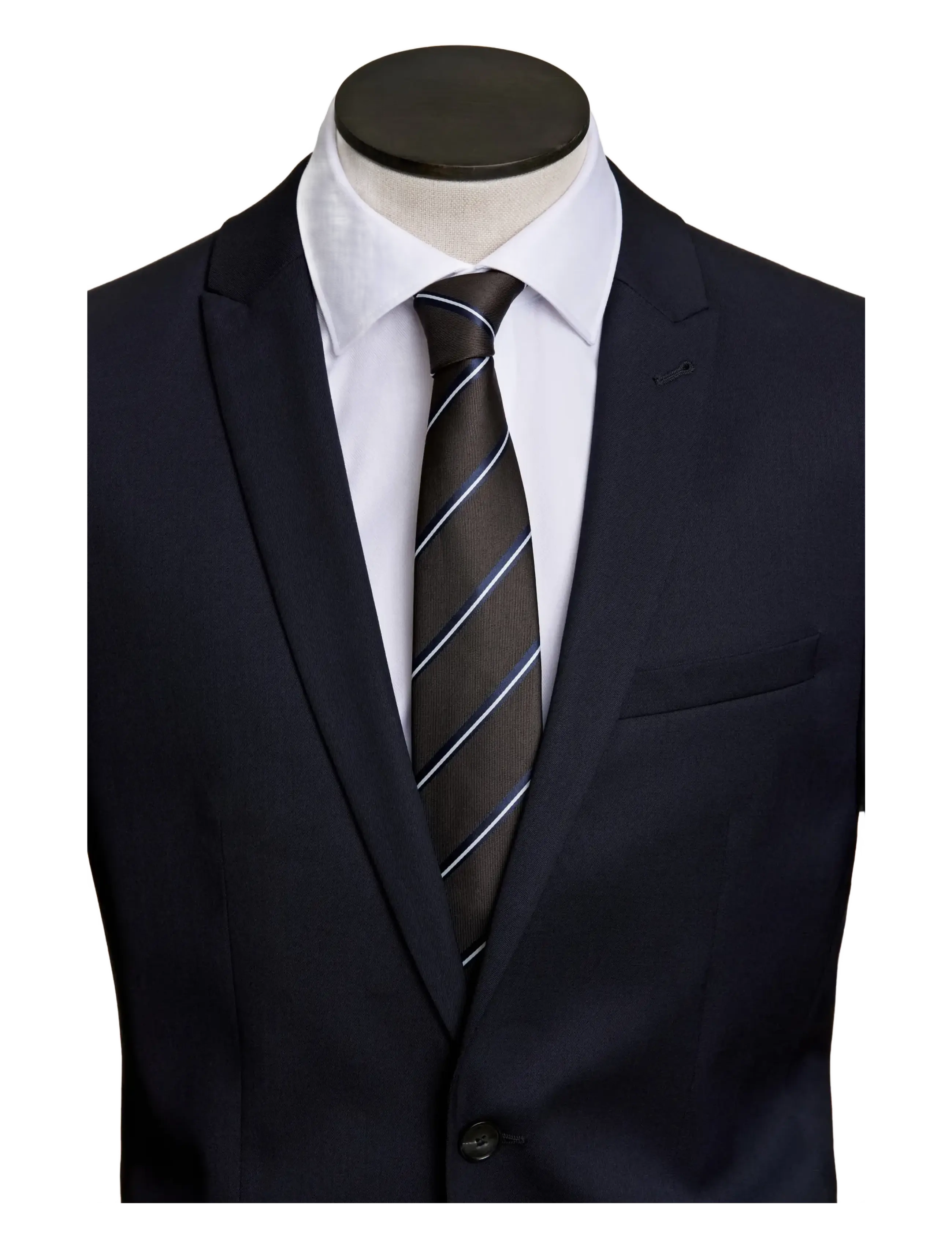 Lindbergh Black - Polyester tie with stripe 7 cmPolyester tie with stripe 7 cm - krawatten - mocca - 1