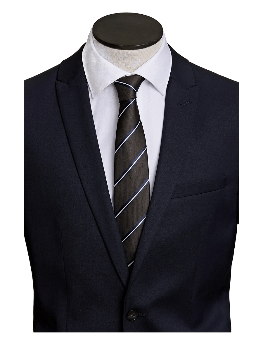 Lindbergh Black - Polyester tie with stripe 7 cmPolyester tie with stripe 7 cm - krawatten - mocca - 1