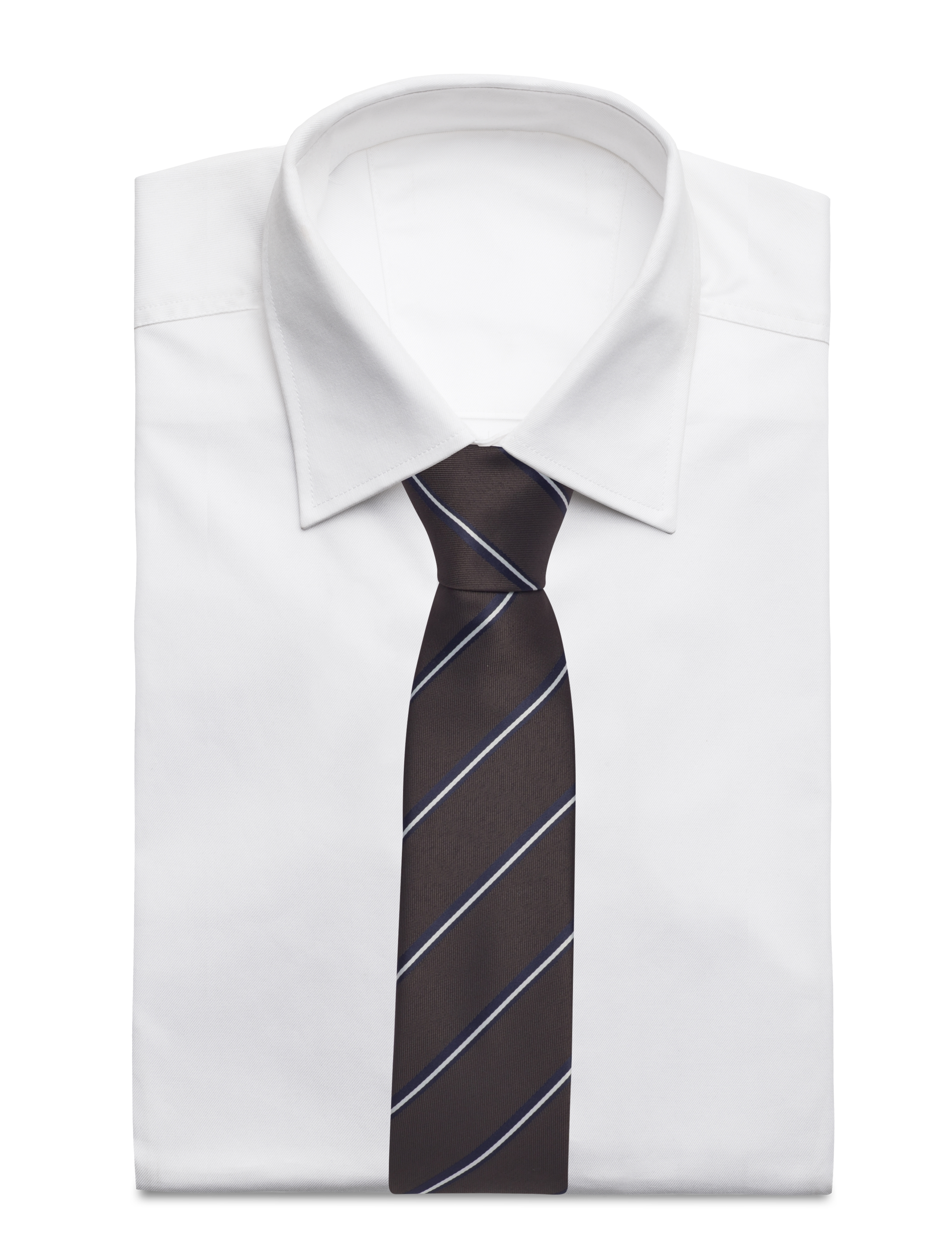Lindbergh Black - Polyester tie with stripe 7 cmPolyester tie with stripe 7 cm - laveste priser - mocca - 1