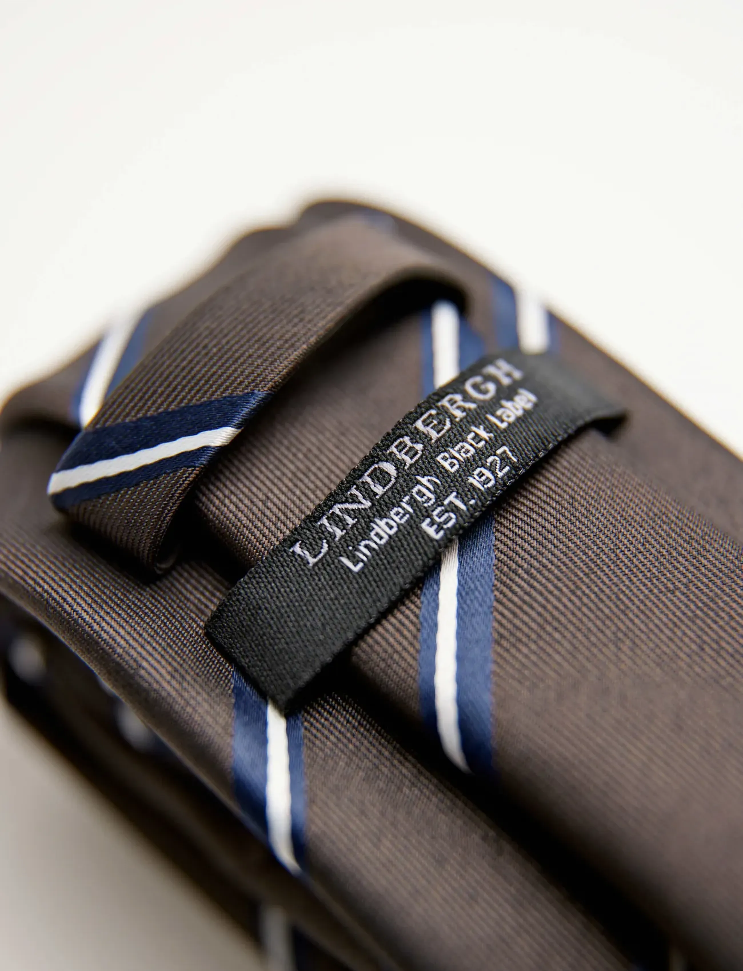 Lindbergh Black - Polyester tie with stripe 7 cmPolyester tie with stripe 7 cm - krawatten - mocca - 2