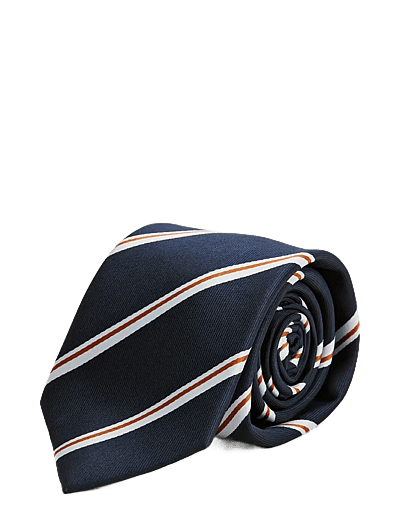Polyester Tie With Stripe 7 Cmpolyester Tie With Stripe 7 Cm - Slips