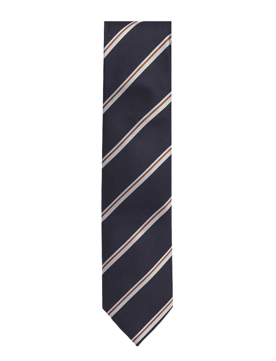 Lindbergh Black - Polyester tie with stripe 7 cmPolyester tie with stripe 7 cm - slips - navy - 0