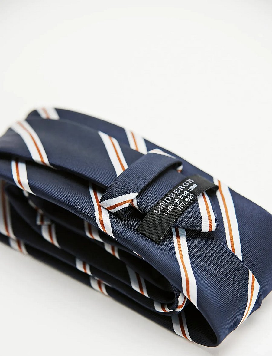 Lindbergh Black - Polyester tie with stripe 7 cmPolyester tie with stripe 7 cm - lipsud - navy - 1