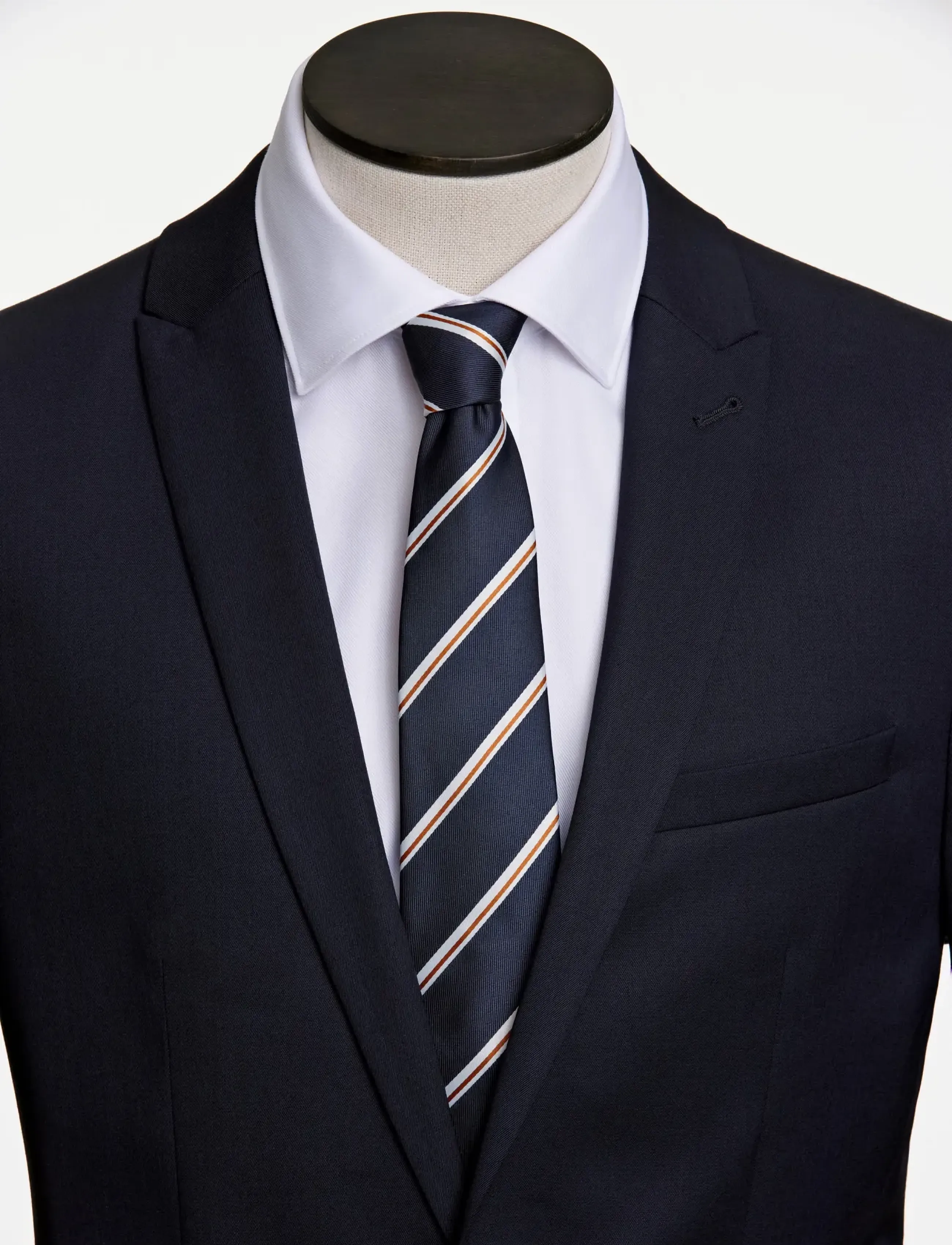 Lindbergh Black - Polyester tie with stripe 7 cmPolyester tie with stripe 7 cm - lipsud - navy - 2