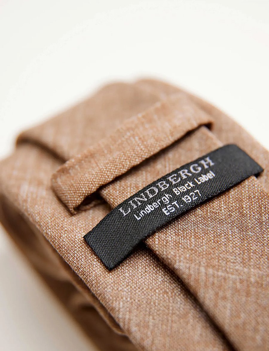 Lindbergh Black - Structured tencel tie 7 cmStructured tencel tie 7 cm - krawatten - mocca - 1
