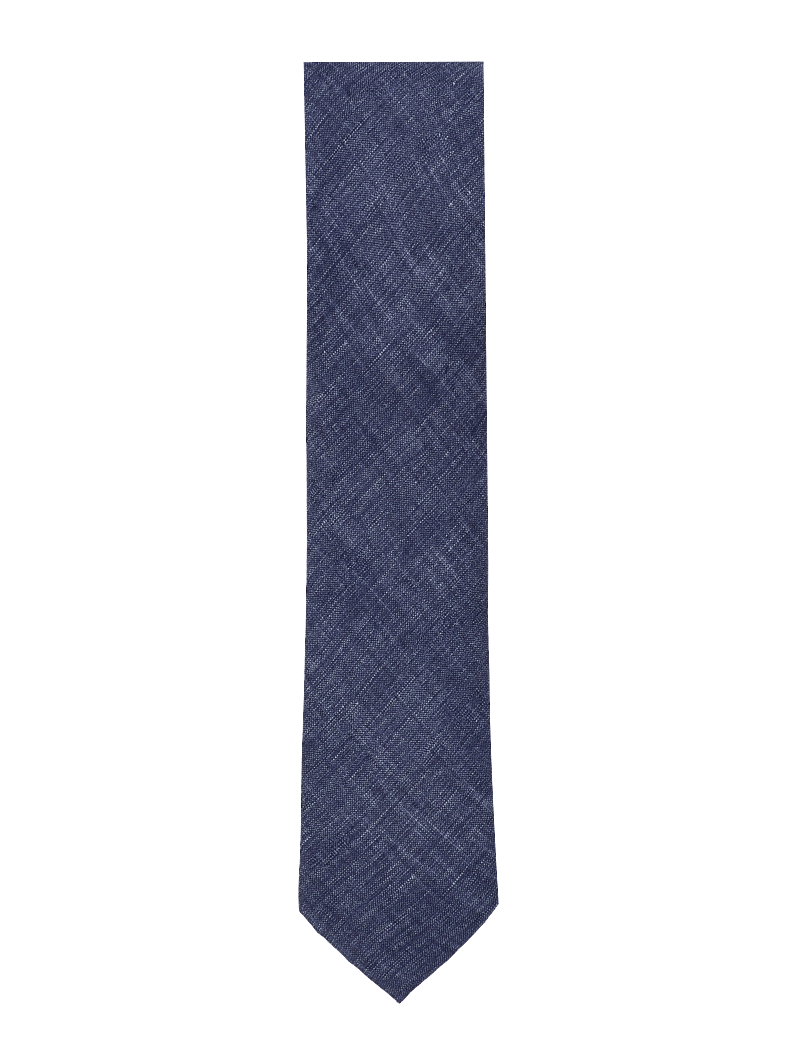 Lindbergh Black - Structured tencel tie 7 cm - slipsar - navy - 0