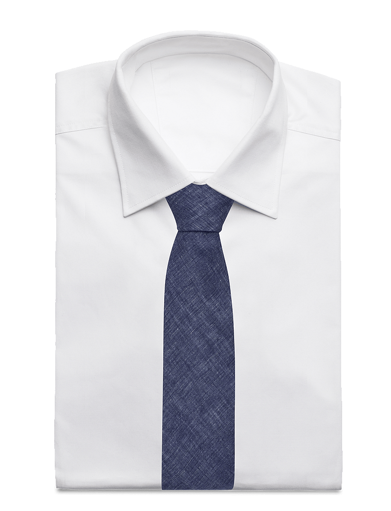 Lindbergh Black - Structured tencel tie 7 cm - slipsar - navy - 1