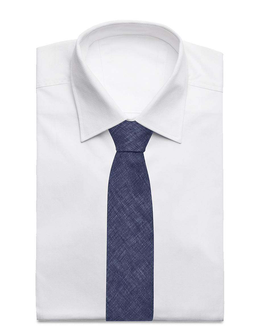 Lindbergh Black - Structured tencel tie 7 cm - lipsud - navy - 1